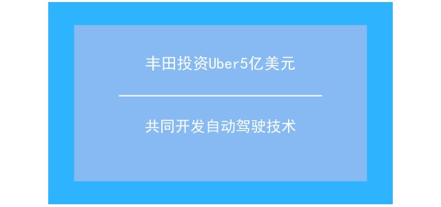 丰田投资Uber5亿美元 共同开发自动驾驶技术